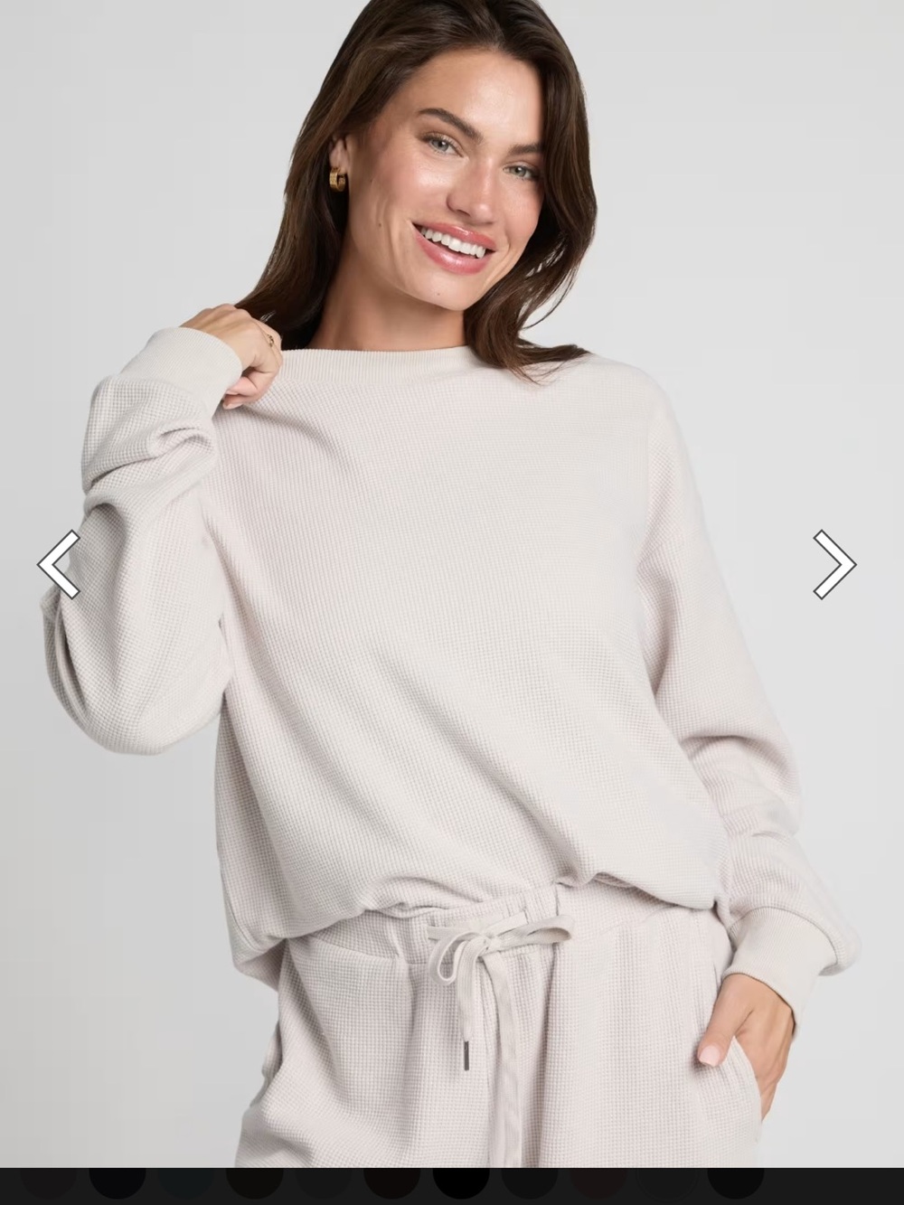 Cozy Waffle-Knit Pullover Sweater - white dove